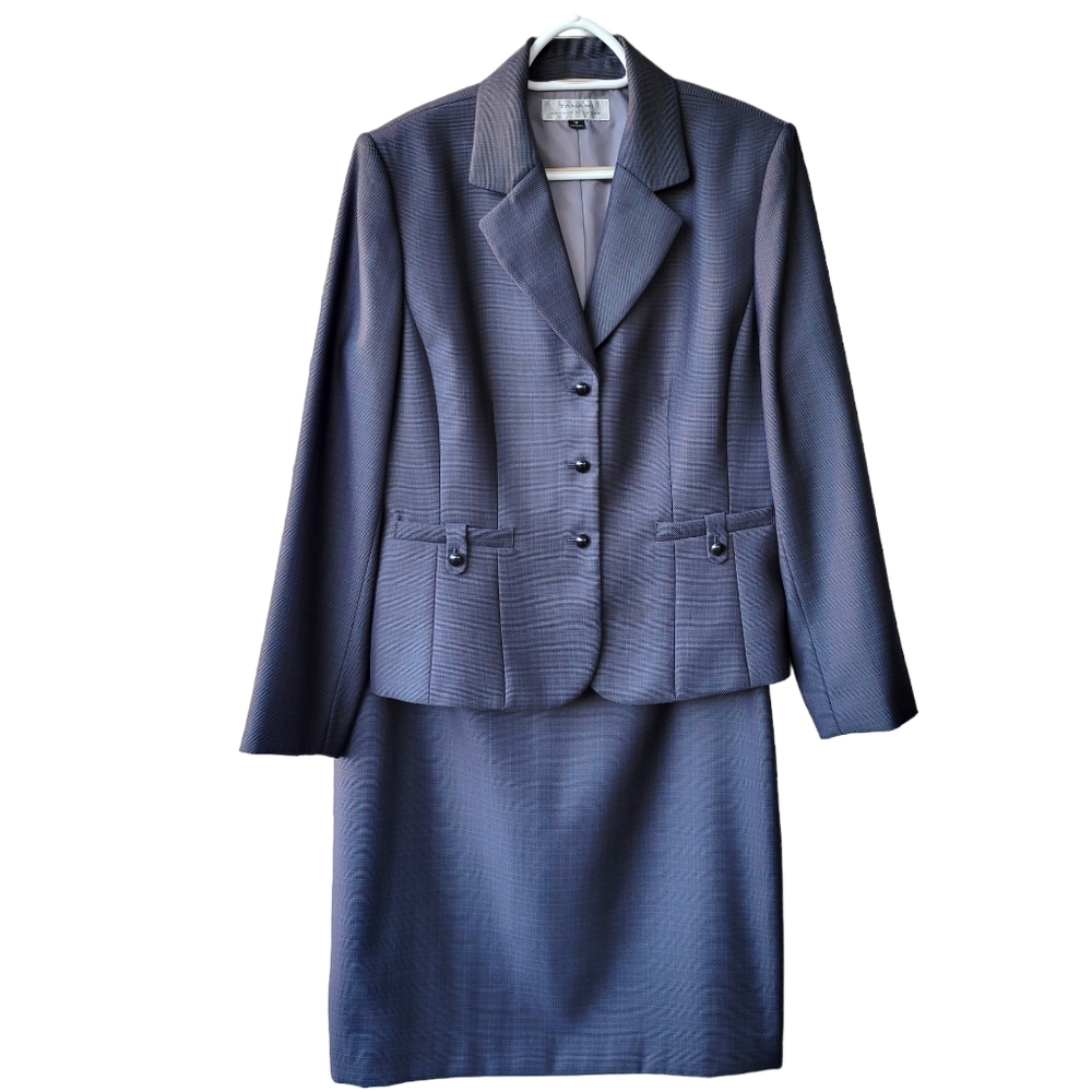 Tahari grey skirt suit women's size 14